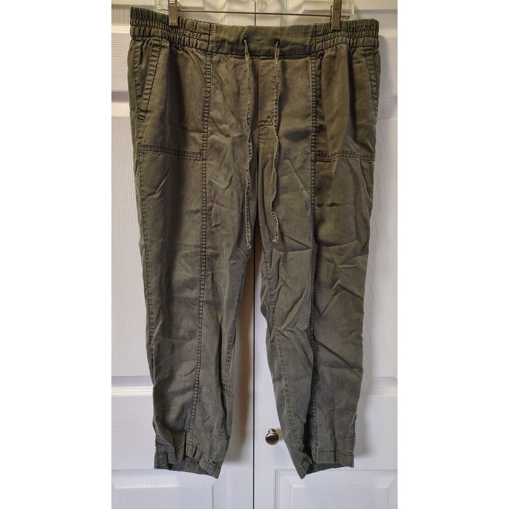 Old Navy High-Waisted Lyocell Olive Green Utility Joggers Large